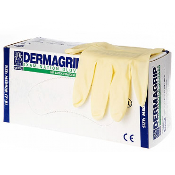 перчатки латексные dermagrip
