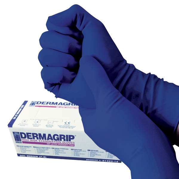 перчатки латексные dermagrip high risk