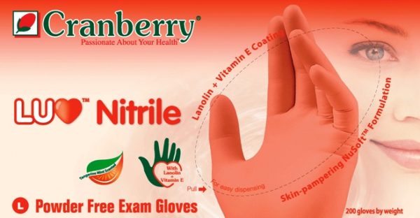перчатки нитриловые cranberry